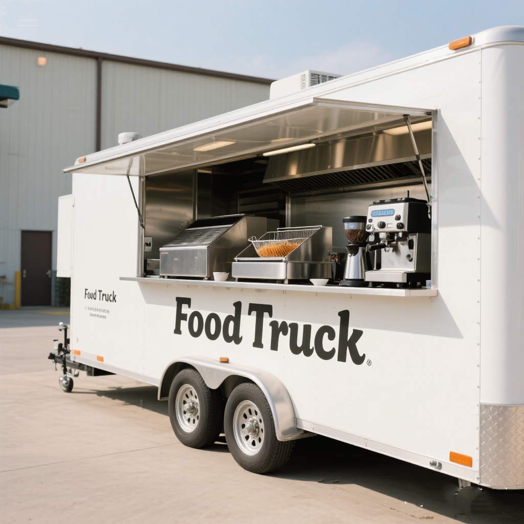 Food Truck With Snacks - شاحنة طعام متنقلة مع عربات معدات