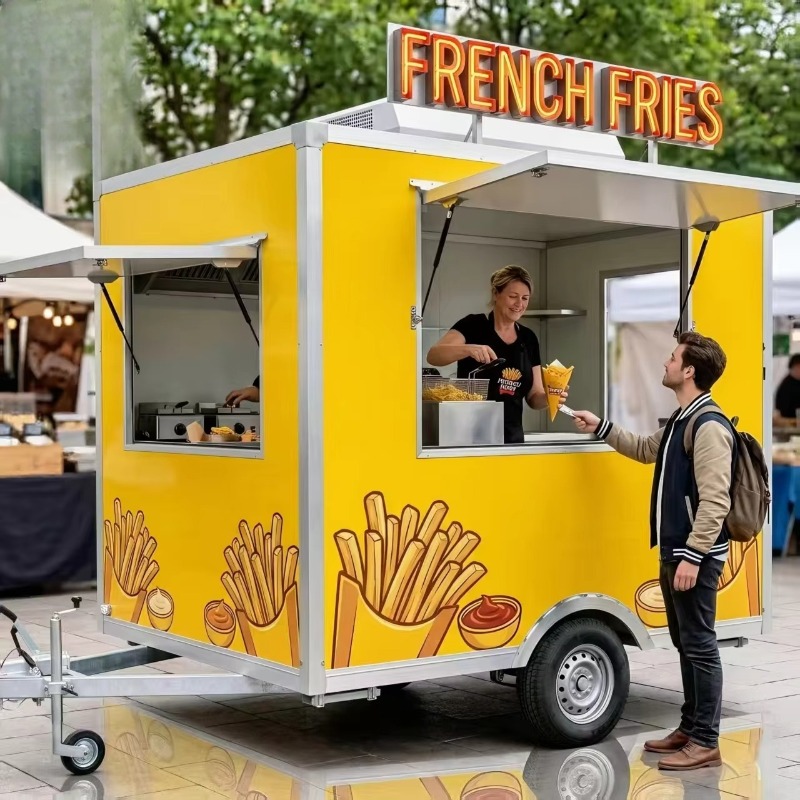 عربة وجبات خفيفة متنقلة بعجلات - مراجعة Food Snacks To Sell وسعره
