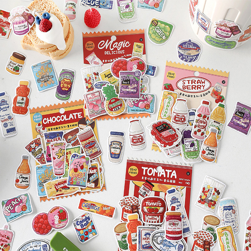 ملصقات طعام لطيفة، ملصقات وجبا - مراجعة Food Snacks Label وسعره