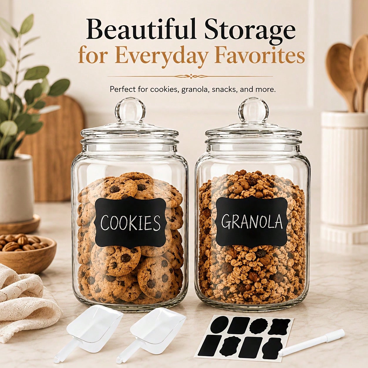 مجموعة من قطعتين من أوعية تخزي - مراجعة Food Snacks Label وسعره